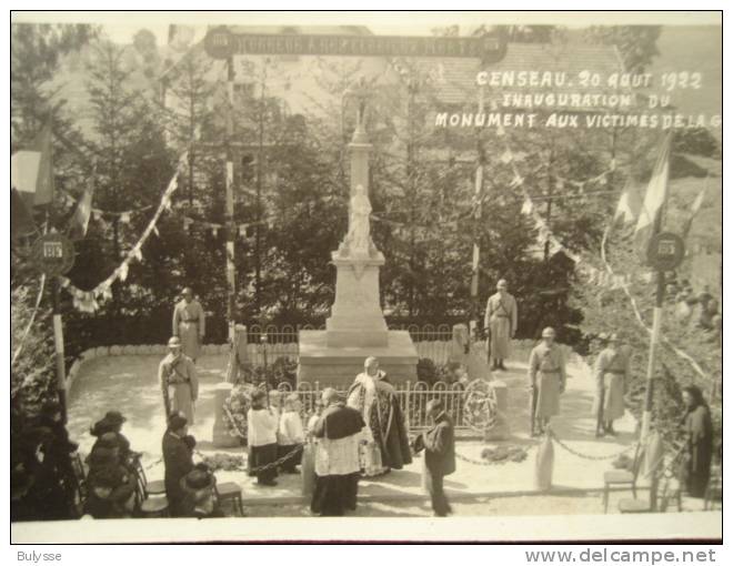 Censeau Inauguration Du Monument Aux Victimes De La Guerre Aout 1922 - Other & Unclassified