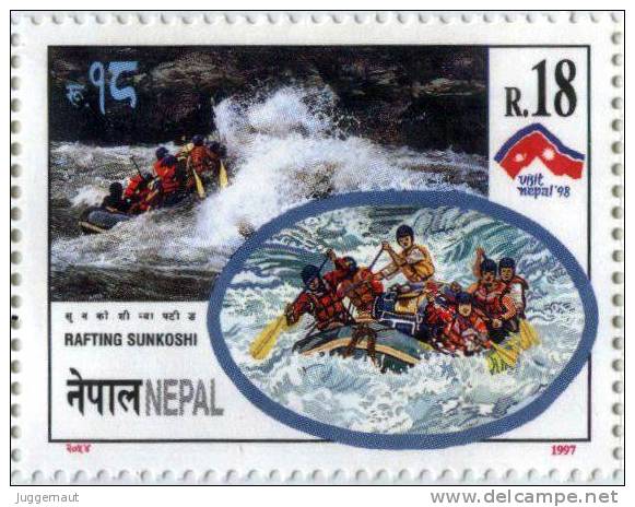 RIVER RAFTING VISIT NEPAL RUPEE 18 STAMP NEPAL 1997 MINT MNH - Rafting