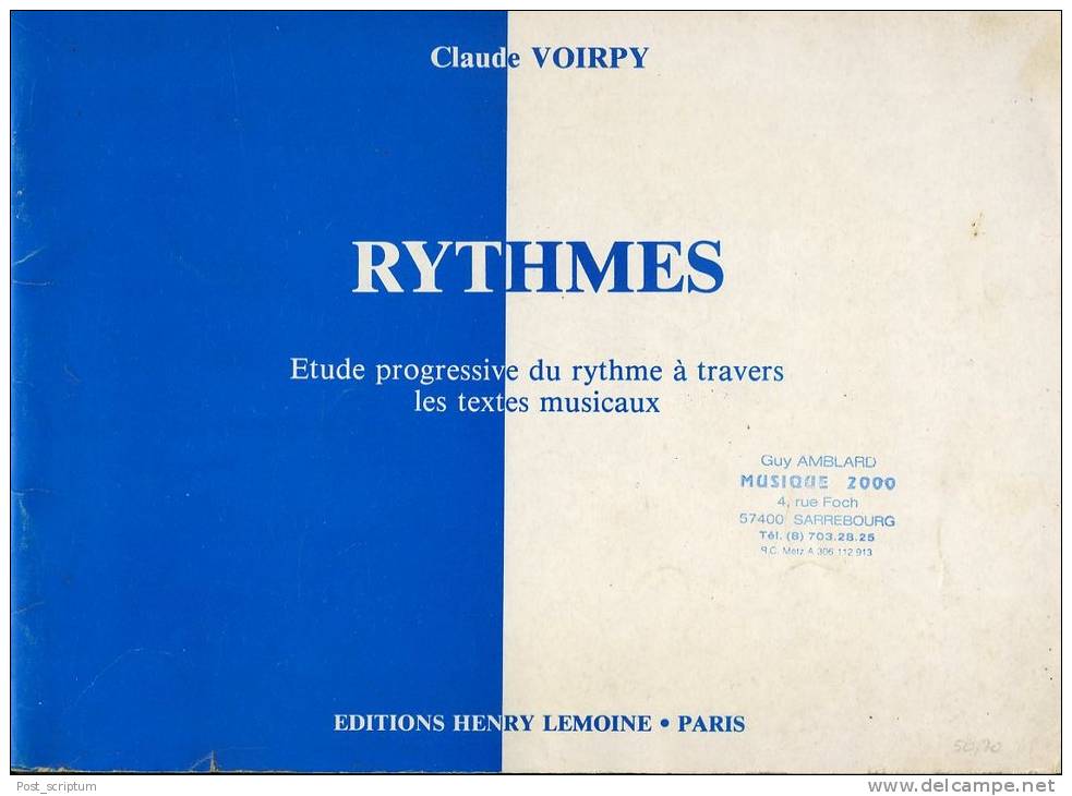 Musique - Partition - Claude Voirpy : Rythmes Etude Progressive Du Rythme à Travers Les Textes Musicaux - Opera