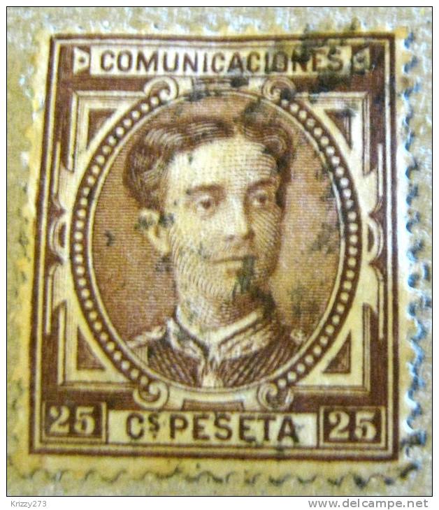 Spain 1876 King Alphonso XII 25c - Used - Usati