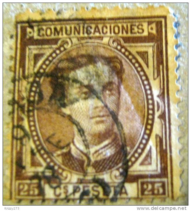 Spain 1876 King Alphonso XII 25c - Used - Used Stamps