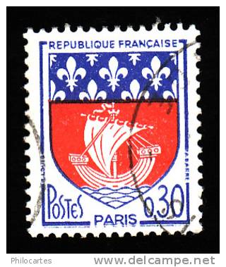 FRANCE  1962-65  -  Y&T 1354b  - Armoiries - Paris - Oblitéré - 1941-66 Armoiries Et Blasons