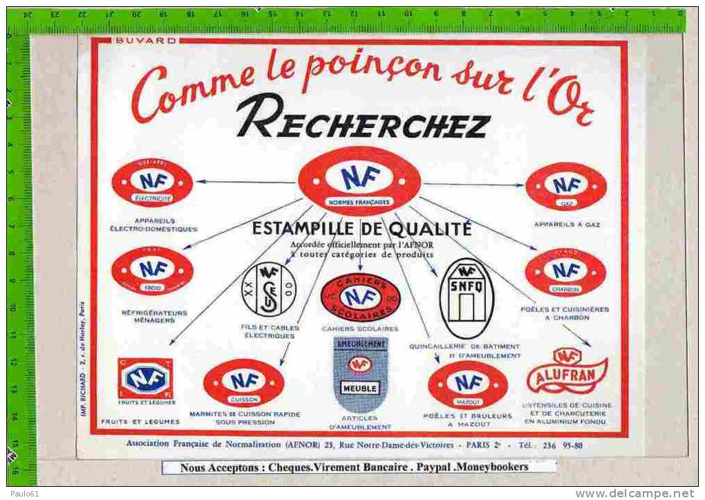 BUVARD :Recherchez L´Estampille NF. - Elektrizität & Gas