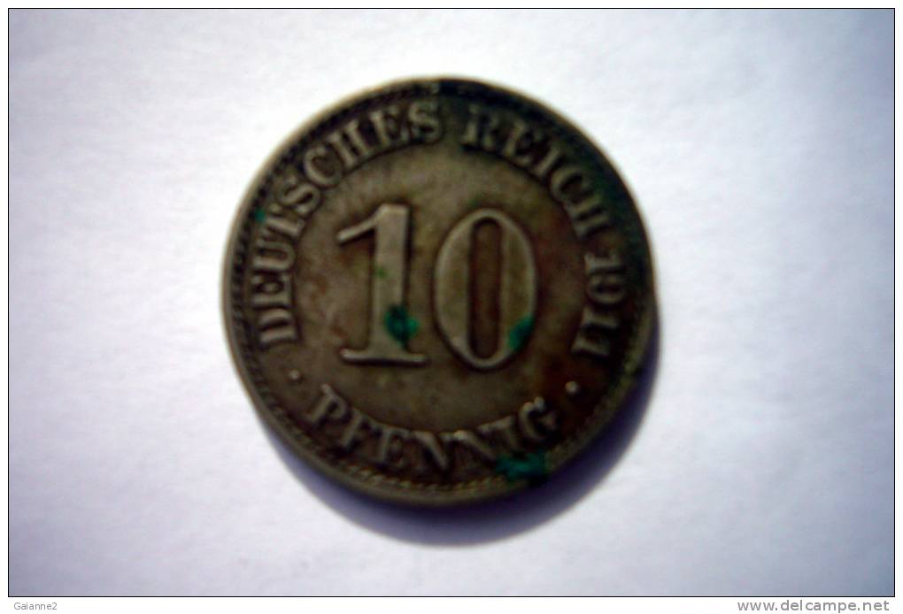 10 Pfennig Argent 1911 - 10 Pfennig