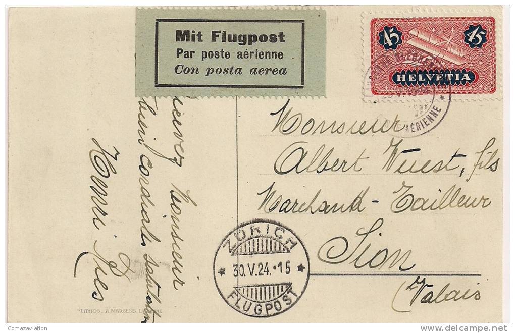 Blécherette-Lausanne  - Meeting D´aviation Mai 1924 - Avion - Aviation - Used Stamps