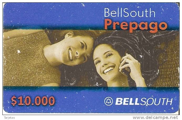 TARJETA DE COLOMBIA DE BELLSOUTH DE $10000 DE DOS CHICAS - Colombia