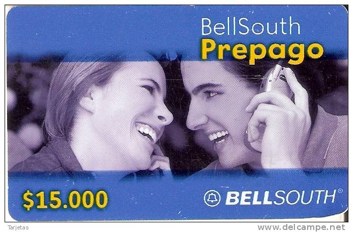 TARJETA DE COLOMBIA DE BELLSOUTH DE $15000 DE UNA PAREJA - Colombia