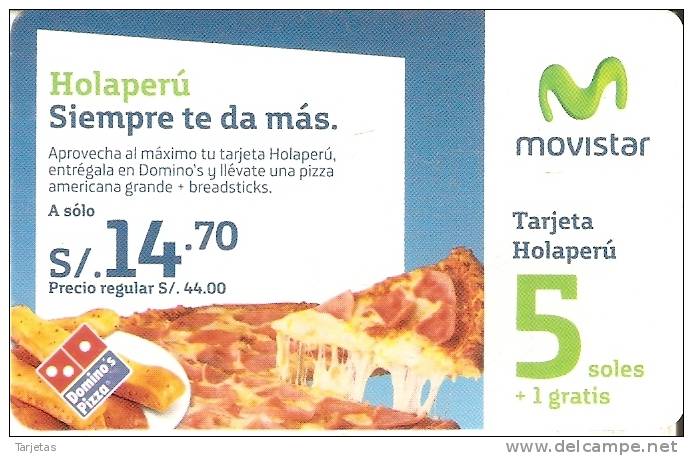 TARJETA DE PERU DE MOVISTAR DE 5 SOLES- DOMINO´S PIZZA - Perú