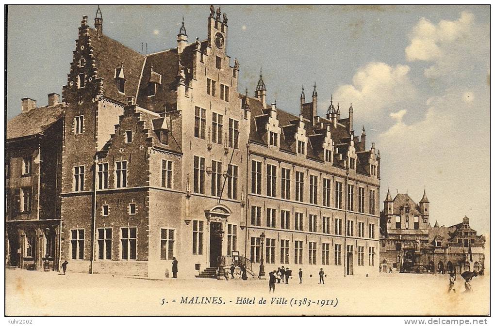 Alte AK Machelen/Malines/Mechelen  Hôtel De Ville (1383 - 1911) - (1918) - Machelen