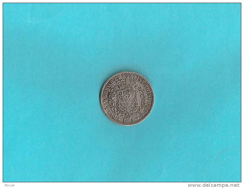 REGNO DI SARDEGNA CARLO FELICE  1 LIRA 1828 TORINO " L " IN LOSANGA - Piémont-Sardaigne-Savoie Italienne