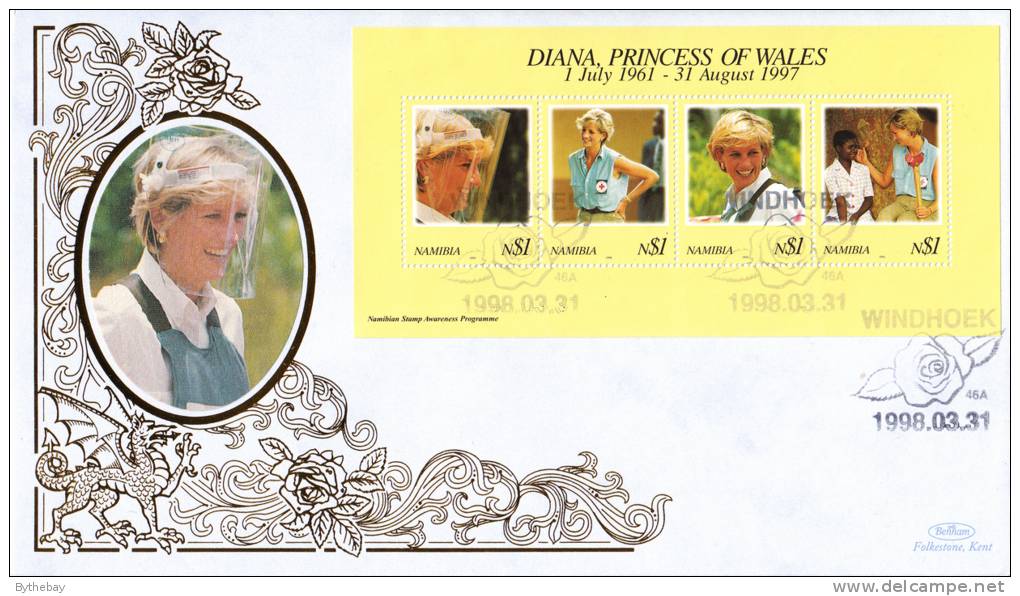 Namibia FDC Scott #909 Sheet Of 4 Diana Princess Of Wales - Namibie (1990- ...)