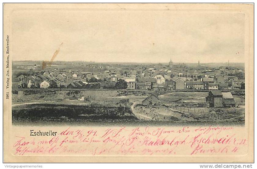 180614-Germany, Eschweiler, Panorama Town View, UDB, Stamp, 1897 PM, Jos. Mathes No 2961 - Eschweiler