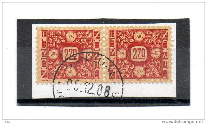 NORVEGE    Bloc De 2 Timbres 2,70    Année 1987   (sur Fragment Oblitérés) - Used Stamps