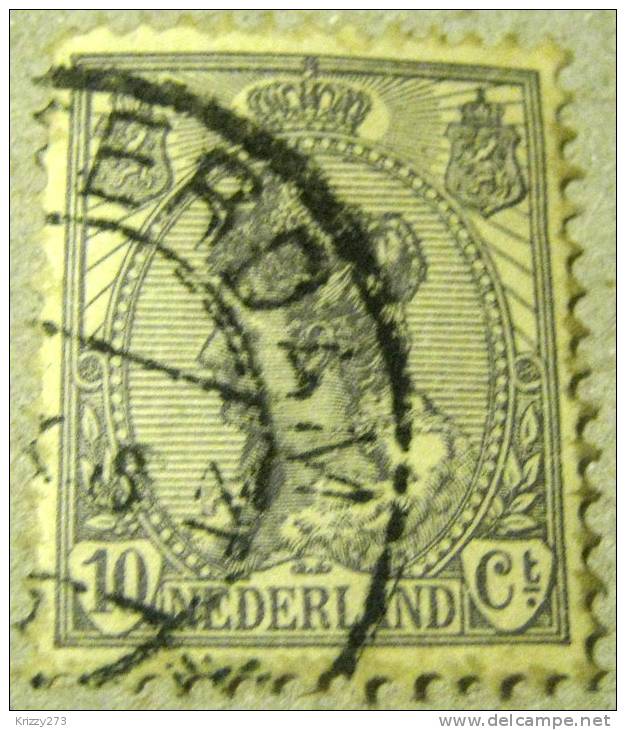 Netherlands 1898 Queen Wilhelmina 10c - Used - Oblitérés