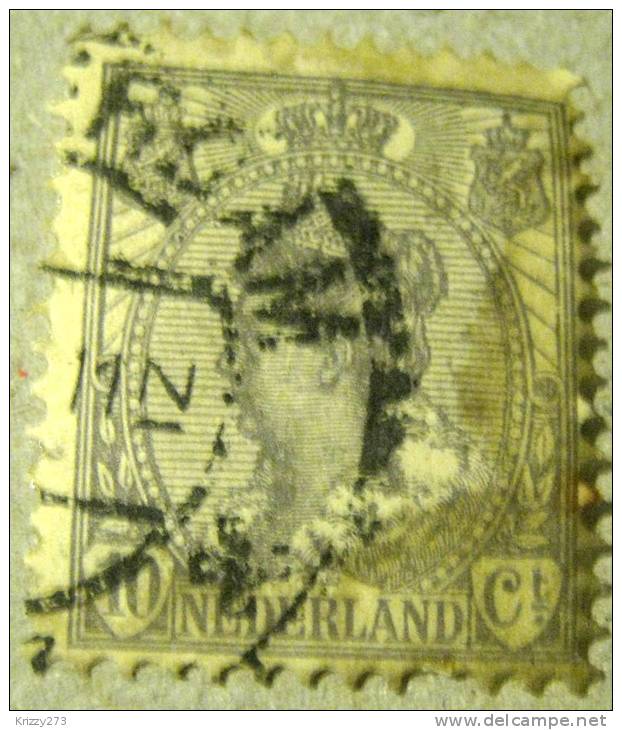 Netherlands 1898 Queen Wilhelmina 10c - Used - Oblitérés