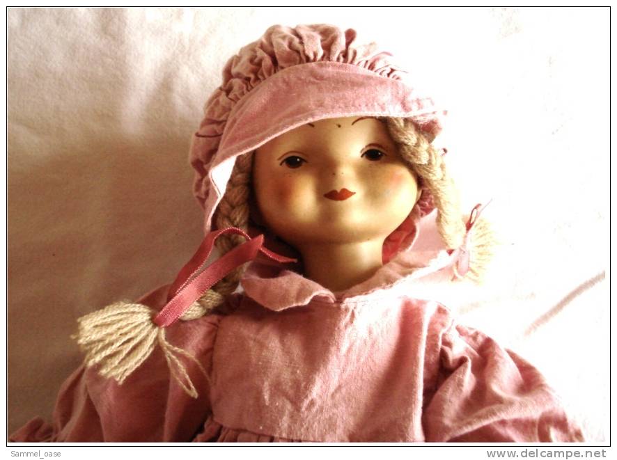Porzellan-Kopf-Puppe Mädchen Mit Hose + Stiefel  - Mit Süßen Bäckchen + Kaputze - Puppen