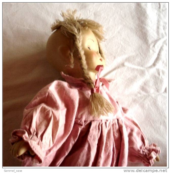 Porzellan-Kopf-Puppe Mädchen Mit Hose + Stiefel  - Mit Süßen Bäckchen + Kaputze - Puppen