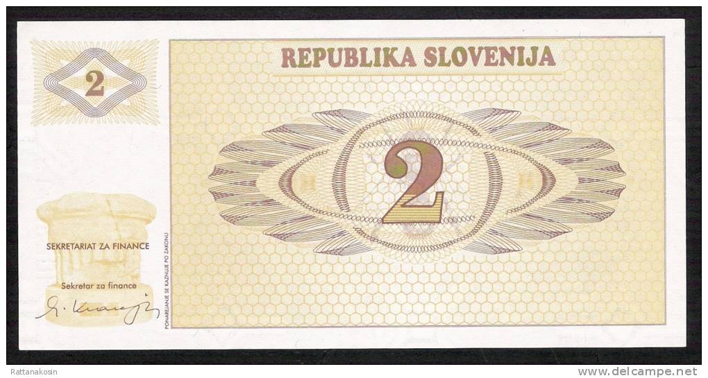 SLOVENIA   P2   2  TOLAR   1990    UNC. - Eslovenia