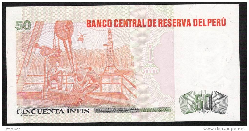 PERU   P131a   50  INTIS   1986 DATE  1986    AU+/UNC. - Perú