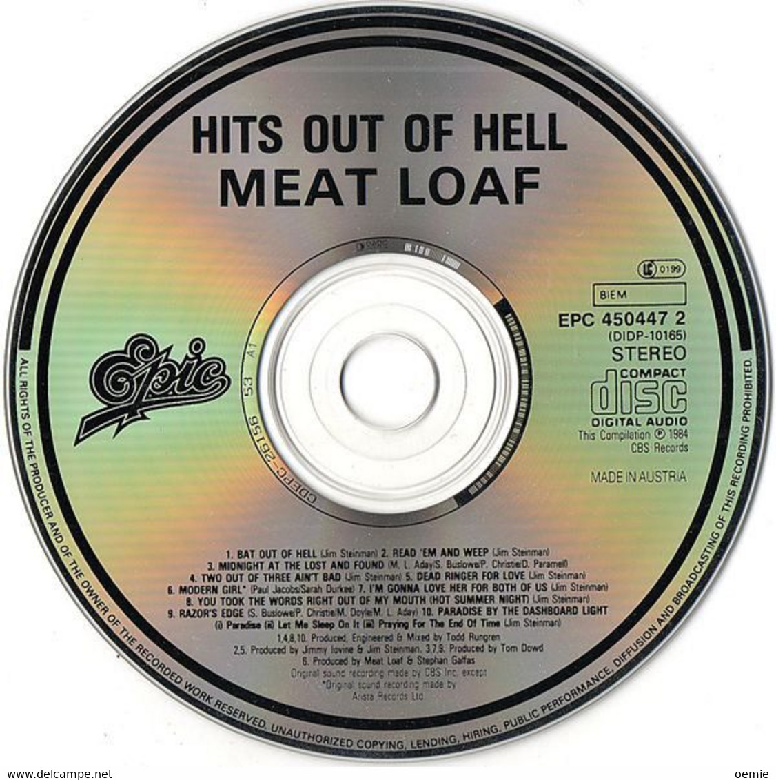 MEAT LOAF  °  HITS OUT OF HELL  //  CD ALBUM  NEUF SOUS CELOPHANE - Hard Rock & Metal