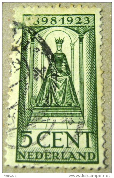 Netherlands 1923 Queens Accession 25th Anniversary 5c - Used - Usati