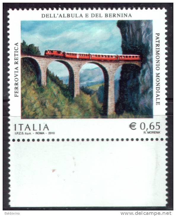 Italia 2010 Ferrovia Retica Del Bernina Nuovo Perfetto M.f. - 2001-10: Nieuw/plakker