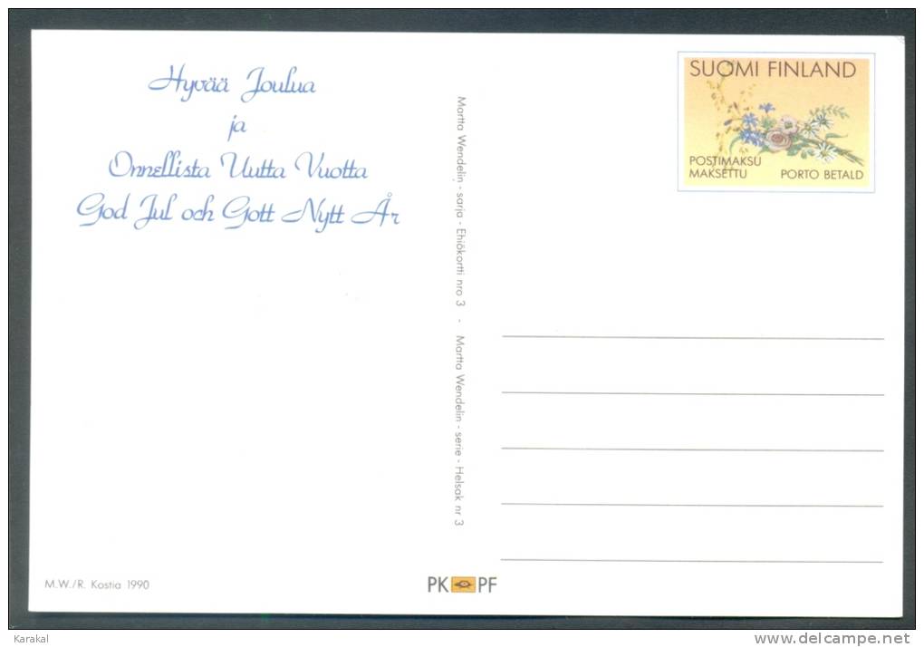 Suomi Finland Postal Stationery Nytt Ar Nouvel An New Year 1990 MNH XX - Postwaardestukken