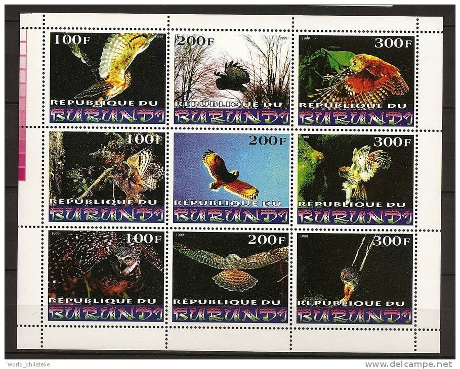 Burundi 1999 N° BF Non Catalogué ** Oiseaux, Hiboux, Chouettes - Ongebruikt