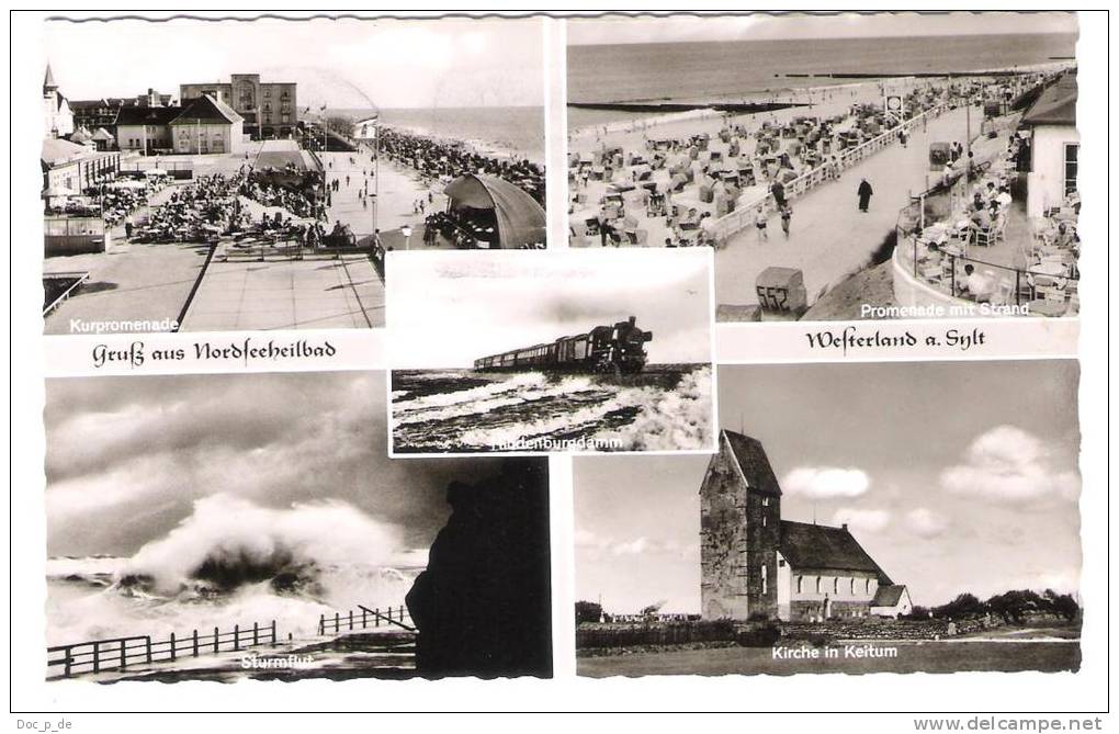 Deutschland - Sylt - Autozug Auf Dem Hindenburgdamm - Kirche In Keltum - Westerland - 1959 - Sylt