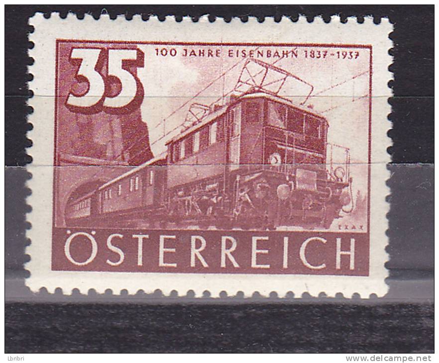 AUTRICHE N° 505 CINQUANTENAIRE DES CHEMINS DE FER AUTRICHIENS LOCOMOTIVE ELECTRIQUE NEUF AVEC CHARNIERE - Unused Stamps