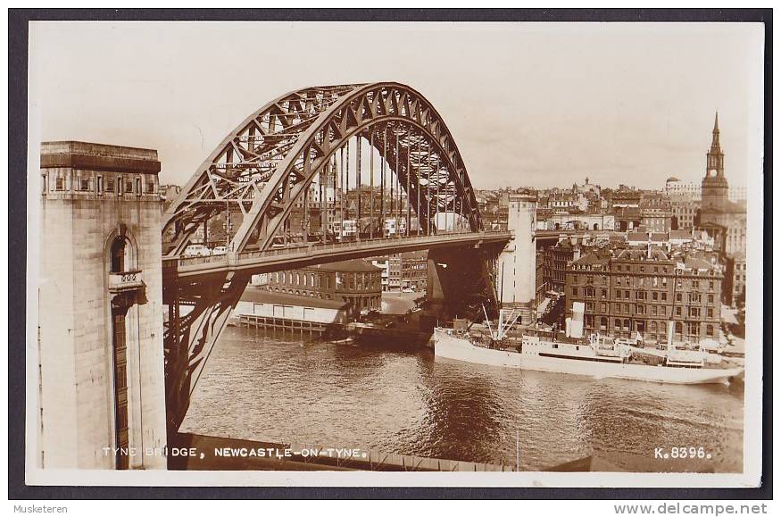 United Kingdom PPC Newcastle-on Tyne Tyne Bridge Brücke Pont Echte Real Photo Véritable Valentine's Card (2 Scans) - Newcastle-upon-Tyne