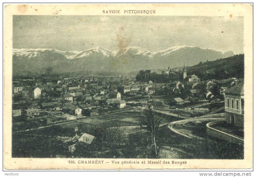 73/CPA - Chambéry - Vue Générale Et MAssif Des BAuges - Chambery