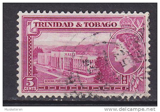 Trinidad & Tobago 1953 Mi. 159     5 C Königin Queen Elizabeth II. & General Postoffice And Treasury - Trinidad & Tobago (...-1961)