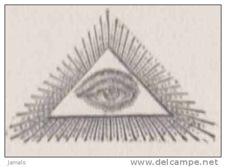 Freemasonry, Seeing Eye, Triangle, Masonic Symbol, Postcard, Used, Belgium - Franc-Maçonnerie