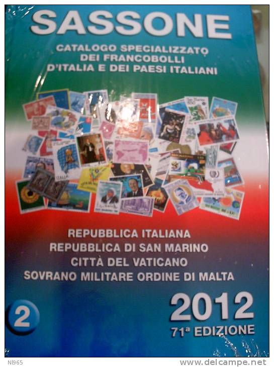 CATALOGO SASSONE Volume 2°  ANNO 2012 - CATALOGO SPECIALIZZATO DI REPUBBLICA ITALIANA - SAN MARINO - VATICANO - SMOM - Italië