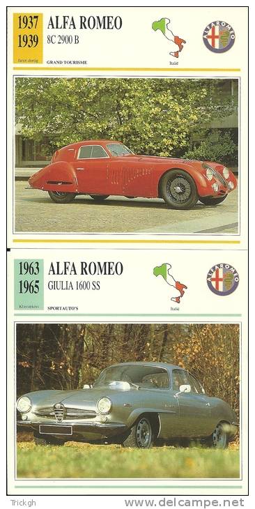 Auto Car Carte Collectioneur Collector Card Edito-Service / 3x Alfa Romeo - Sonstige & Ohne Zuordnung