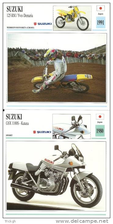 Moto Carte Collectioneur Collector Card Edito-Service / 2x Suzuki / Yves Demaria - Sonstige & Ohne Zuordnung