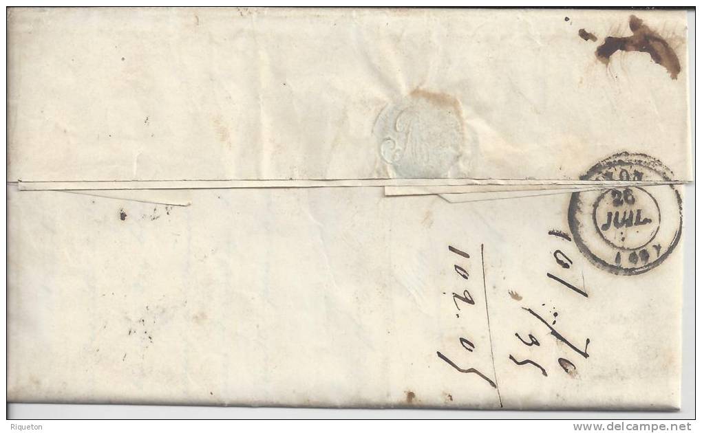 FRANCE- 1846- LETTRE DE MACON POUR LYON . - 1801-1848: Précurseurs XIX