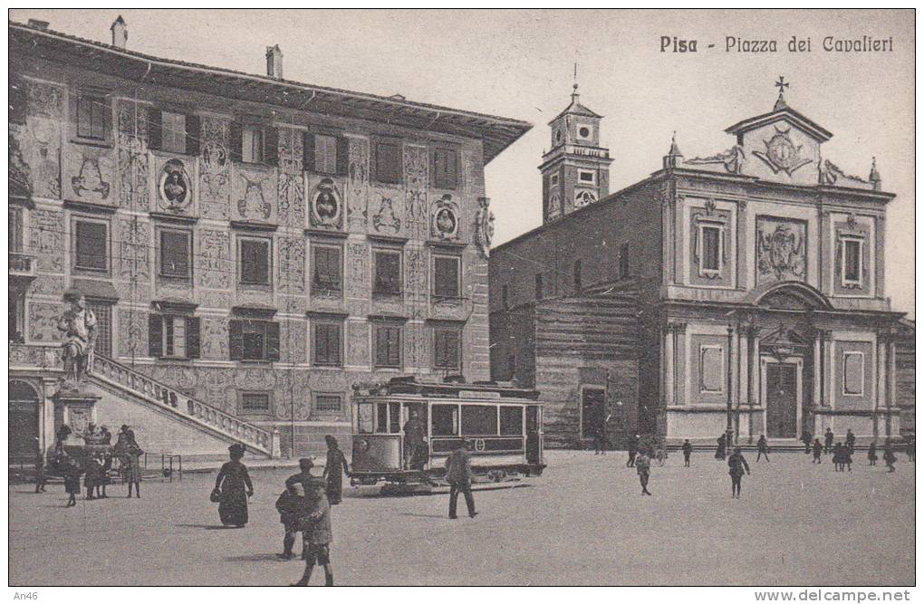 PISA PIAZZA DEI CAVALIERI- BELLA FOTO ANIMATA AUTENTIQUE D´EPOCA 100% - Pisa