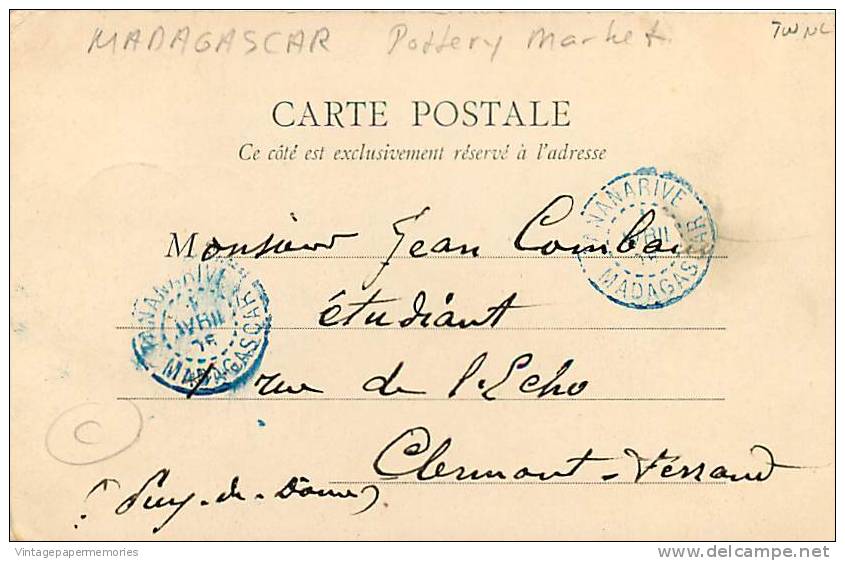 180776-Madagascar, Tananarive, Au Zoma, Marche Aux Terres Cuites, Pottery Market, Stamps, 1905 PM - Madagascar