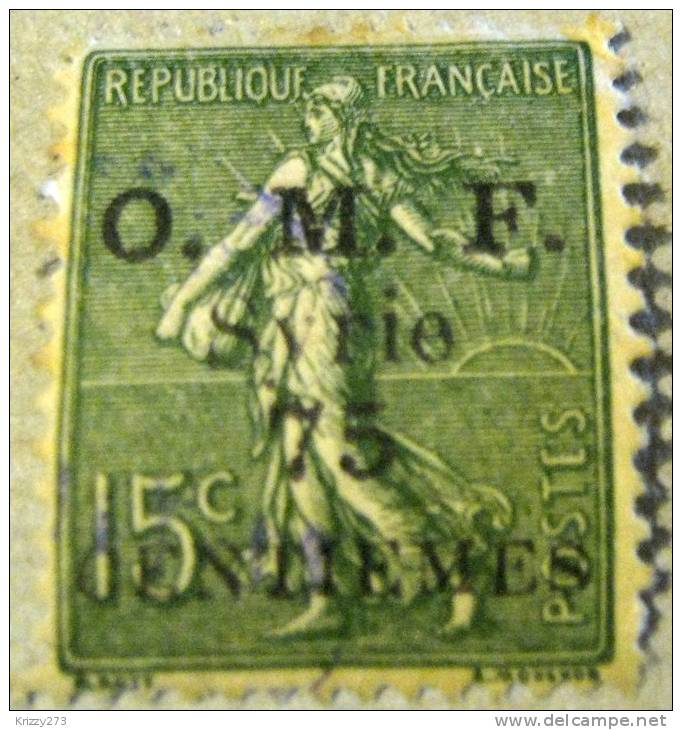 Syria 1922 Sower 15c Overprinted 75c - Used - Andere & Zonder Classificatie