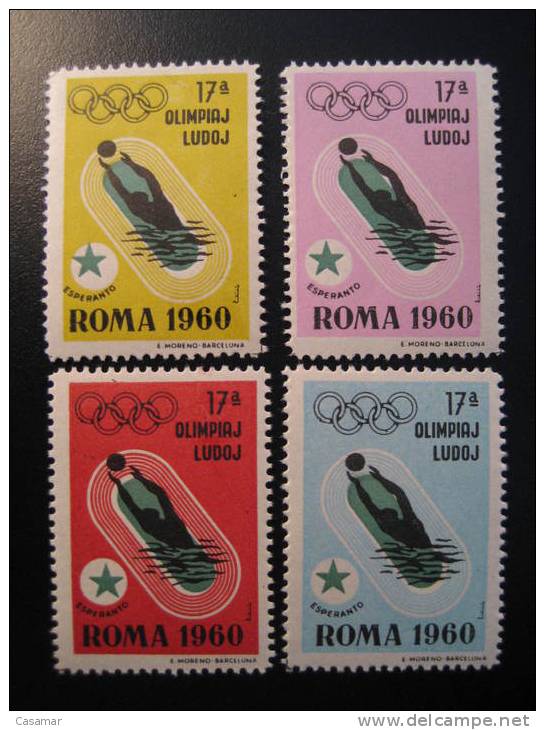 WATERPOLO ESPAÑA Espagne Spain Roma 1960 Olympic Games Label Viñeta Vignette Poster Stamp Water Polo Water-polo - Water Polo