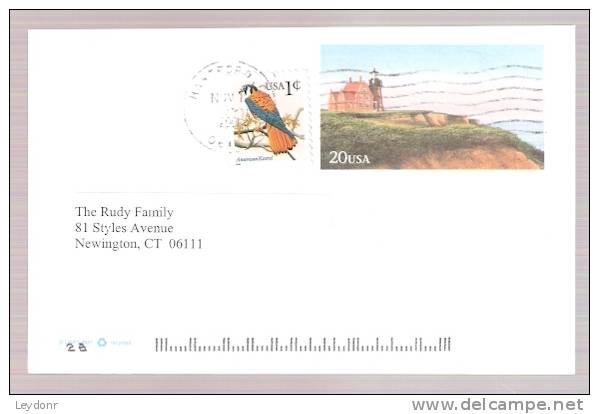 Postal Card - Block Island Lighthouse - Scott # UX306 Newington Democratic Town Committee - 1981-00