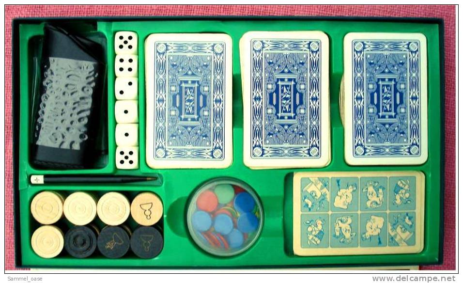 ältere Vollständige  Spiele-Sammlung   Mit Romme , Skat , Dame, Mühle , Schach , Würfel , Schwarzer Peter. - Denk- Und Knobelspiele