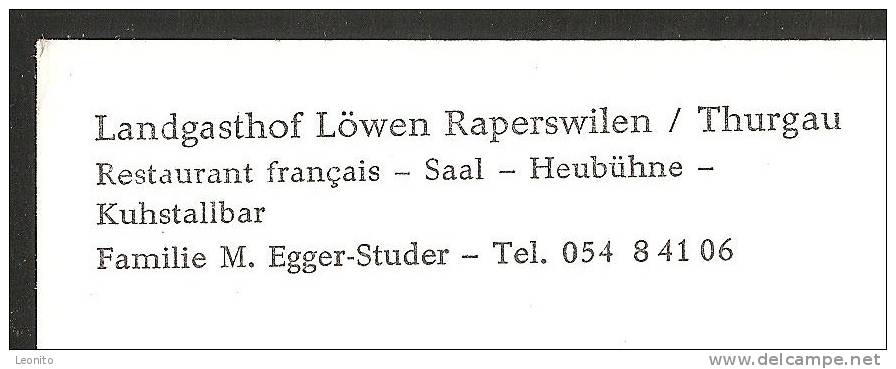 RAPERSWILEN TG Landgasthof LÖWEN Foto Winiger Frauenfeld 4 Innenansichten Ca. 1960 - Frauenfeld