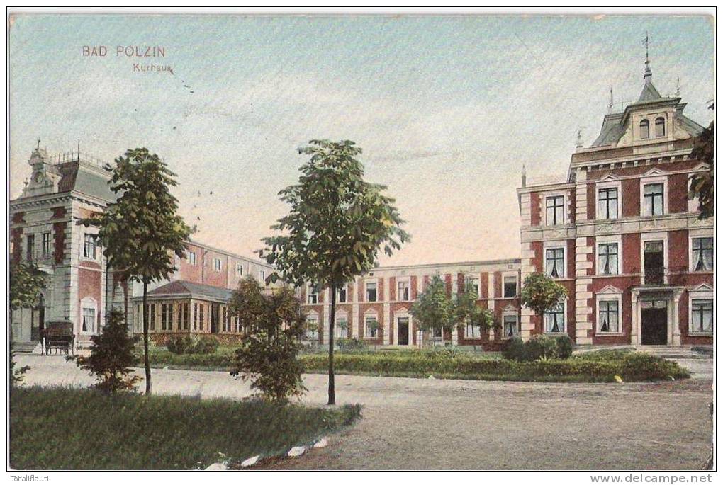 Bad Polzin Kurhaus Color 18.12.1910 Gelaufen Po&#322;czyn-Zdrój - Pommern