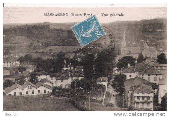 HASPARREN (BASSES PYR) VUE GENERALE  (EGLISE ET GROUPE DE MAISONS) 1928 - Hasparren