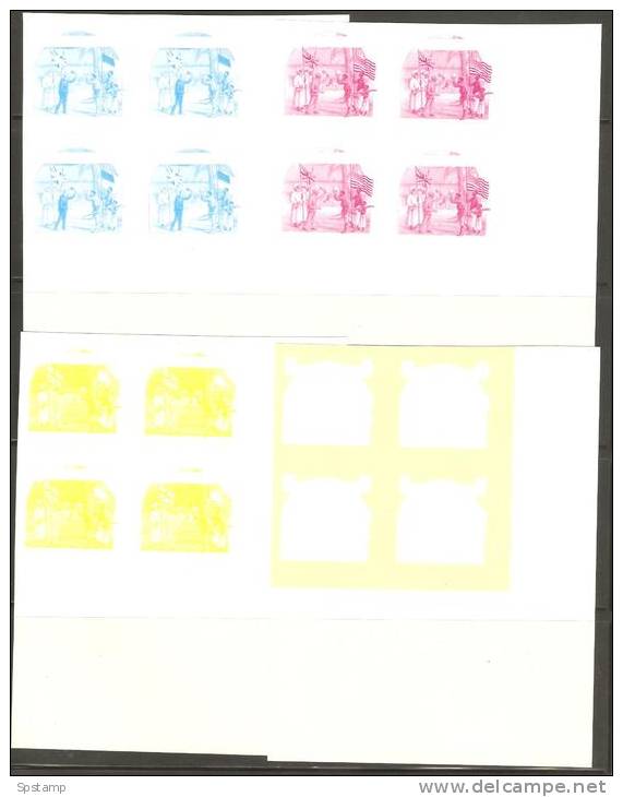 St Vincent Grenadines 1988 $2 Explorers Stanley Livingstone Imperforate Colour Separation Proofs X 6 Blocks 4 MNH - St.Vincent Und Die Grenadinen