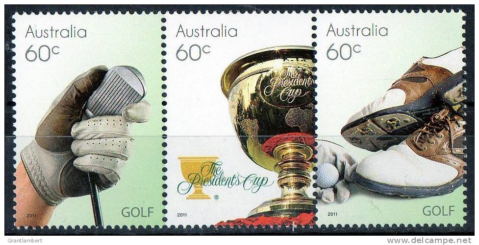 Australia 2011 Golf Strip Of 3 MNH - Mint Stamps