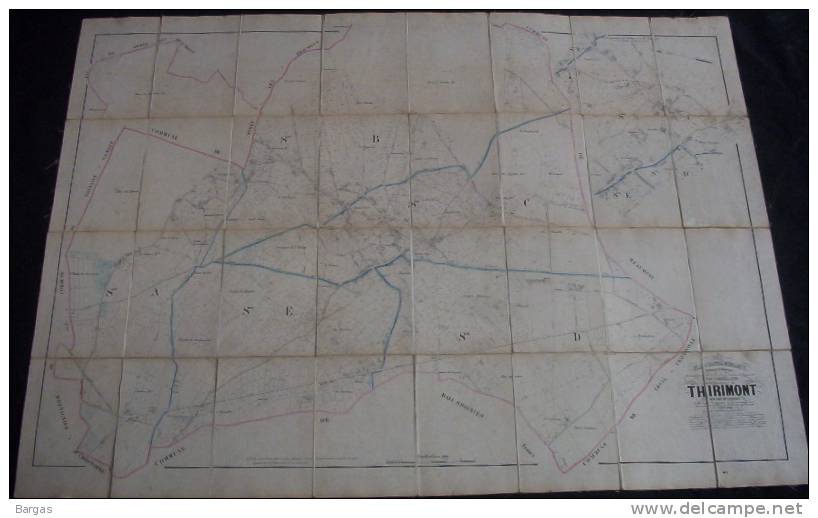 Rare Plan Parcellaire POPP De THIRIMONT Arrondissement De Charleroi Canton De Beaumont Dans Sa Pochette +liste - Topographische Kaarten